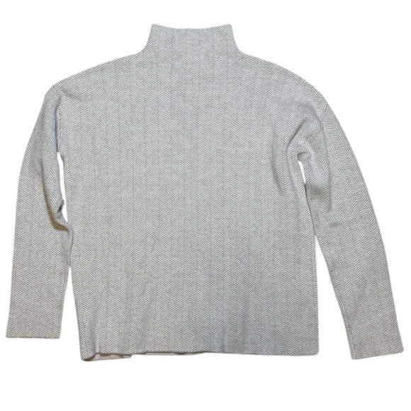 Christian Siriano Women’s S Beige Herringbone Mock Neck Sweater Neutral - Picture 6 of 7